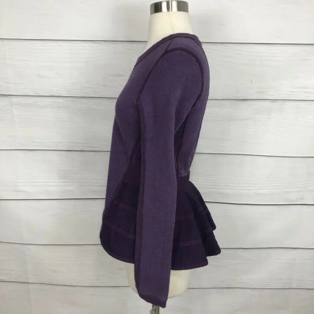 Lululemon Ruffled Up Pullover Sweatshirt HeatherDeep Zinfandel Winter Orchid 4 - Picture 4 of 7